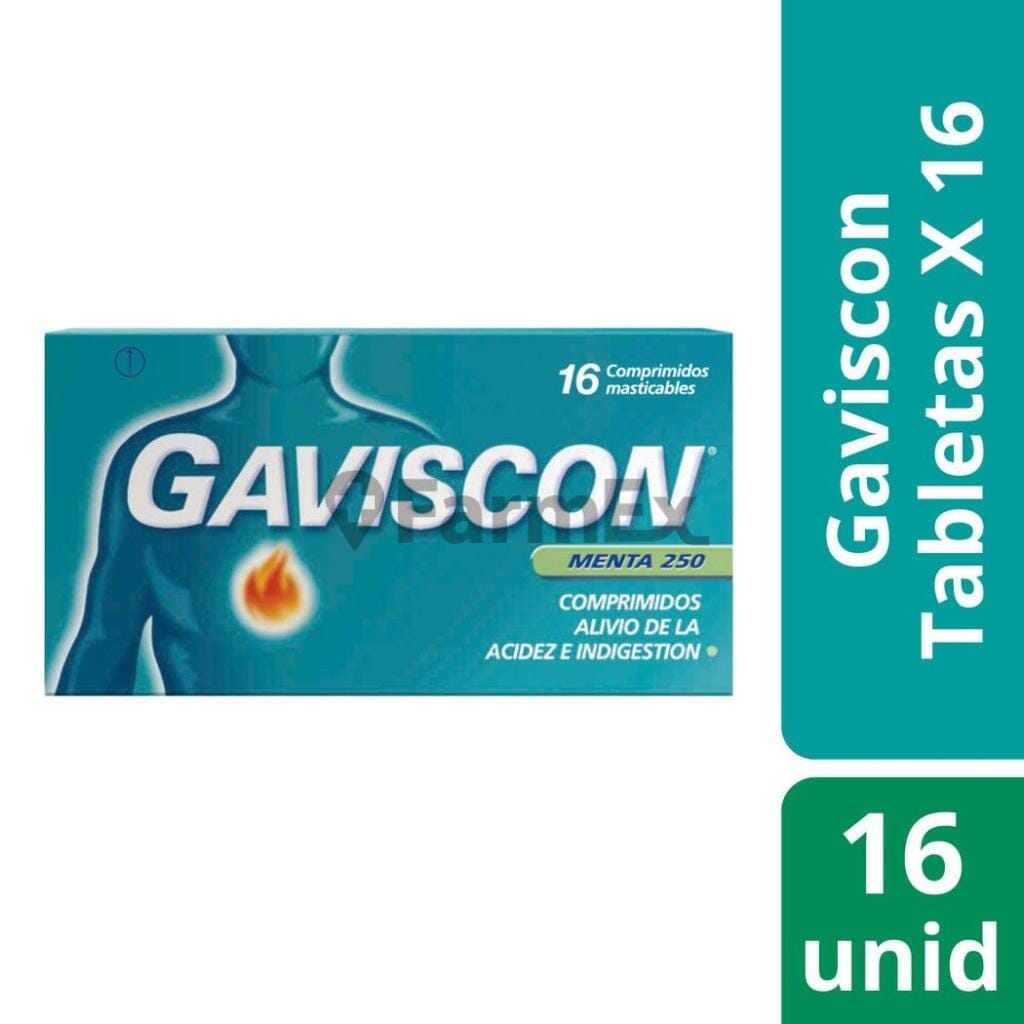 Gaviscon Sabor Menta x 16 comprimidos Farmex-Fonasa-Persistente